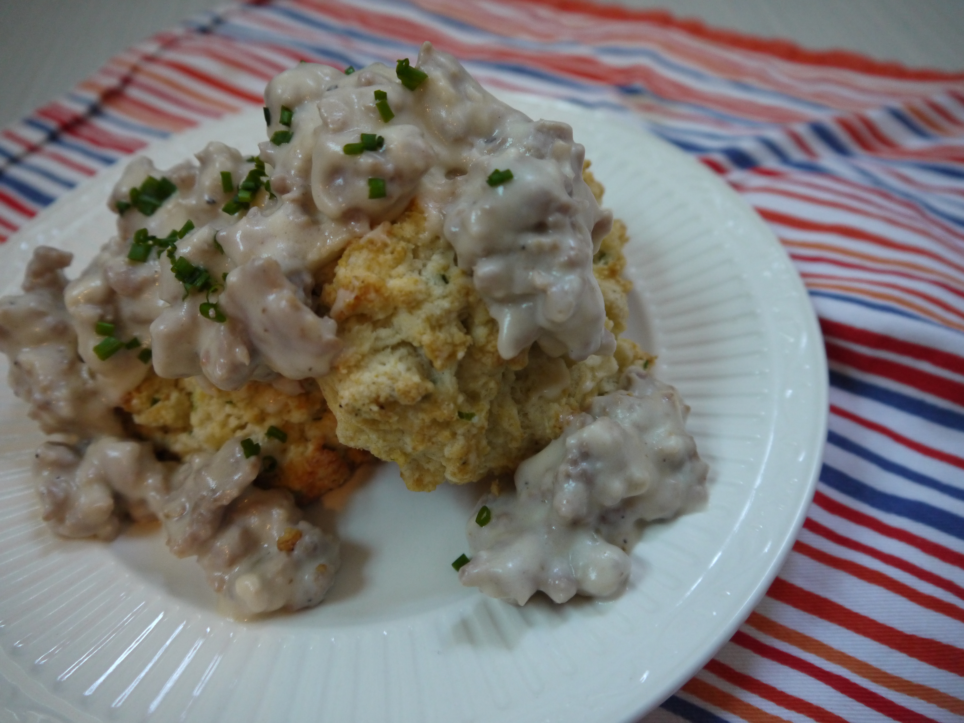 Clean Plate Chive Drop Biscuits and Sausage Gravy Spirit News