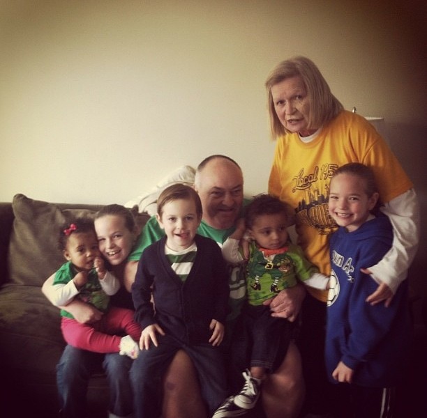 Moon with his grandchildren Ava, Audrey, Paddy, Patrick and Haedyn