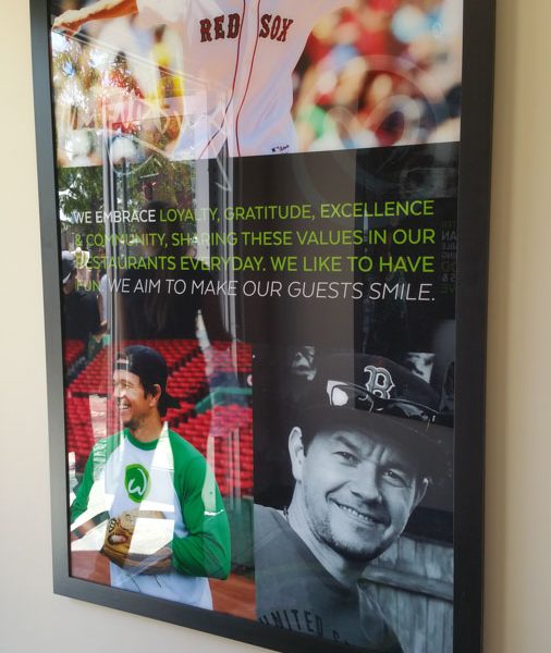 This picture in greets those who enter Wahlburgers./Michael Antonion Castaneda