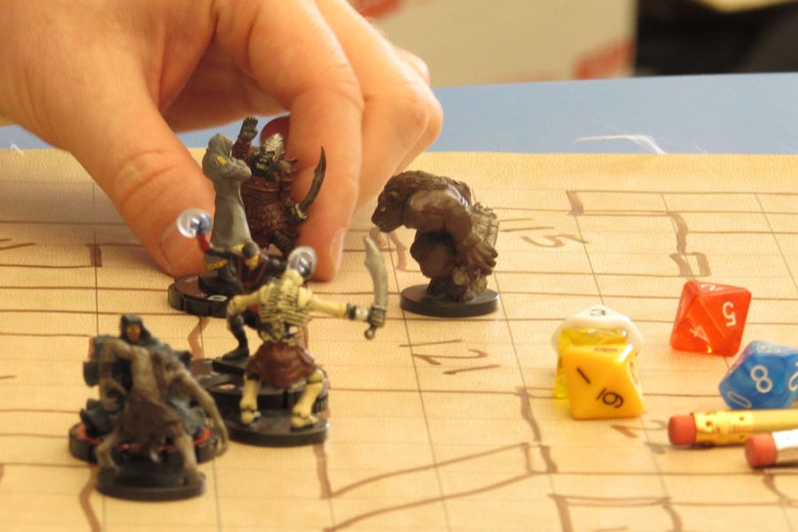The party of adventurers faced off against more enemies as the story advanced. A skeleton, werewolf and orc attacked the players. They had to use their creativity and teamwork to defeat the enemies./Ruthann Alexander
