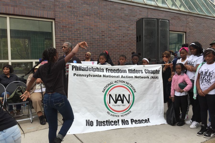 The Philadelphia Freedom Riders Chapter of the Pennsylvania National Action Network (NAN) held a banner at the march.